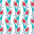 Traditional oriental tulips pattern