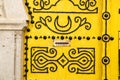Traditional Tunisian door in Tunis, the capital of the islamic c