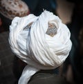 Traditional turban on Afghan man in Helmand