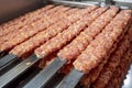 Traditional turkish adana kebab ready to cook Royalty Free Stock Photo