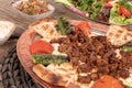 Traditional Turkish, Arabic cuisine. Ali Nazik Kebab. Royalty Free Stock Photo