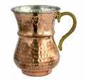 Traditional Turkish Ayran drink in a copper metal cup Royalty Free Stock Photo