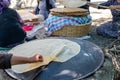 Traditional turkish bread. Also known as `yufka ekmek` Royalty Free Stock Photo