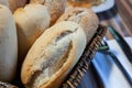 Traditional Turkish bread in bread basket Royalty Free Stock Photo