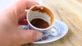 Traditional turkish coffee pot with iznik tile shape around it. Royalty Free Stock Photo
