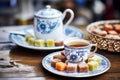 traditional turkish coffee set beside a small plate of turkish delight Royalty Free Stock Photo