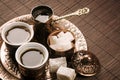 Traditional Turkish coffee set Royalty Free Stock Photo