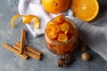 From traditional Turkish cuisine; Orange peel jam Turkish name; Portakal kabugu receli Royalty Free Stock Photo