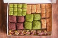 Traditional Turkish delight, rahat lokum in a box, top view Royalty Free Stock Photo