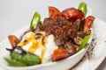 Traditional Turkish food - Iskender kebap Royalty Free Stock Photo