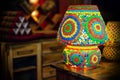 Traditional turkish glass table lamp