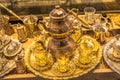 Traditional Turkish handmade silver or copper tea sets