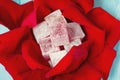 Traditional turkish locum with rose petals Royalty Free Stock Photo