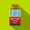 Traditional turkish public tram icon, flat style