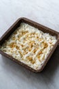 Traditional Turkish Ramadan Dessert Gullac . It is made with gullac rice wafer or rice paper sheets , milk, rose water, walnut, Royalty Free Stock Photo