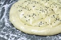 Traditional Turkish ramadan pita bread ( unbaked ) Royalty Free Stock Photo