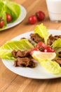 Traditional Turkish Raw Meat.  Cig Kofte  Turkish food Royalty Free Stock Photo