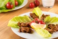 Traditional Turkish Raw Meat.  Cig Kofte  Turkish food Royalty Free Stock Photo