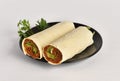 Traditional Turkish Raw Meat Wrap Turkish Name: Cig Kofte Durum