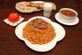 Traditional turkish rice with minced meat