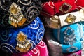 Pile of Turkish hats on a market stall in Istanbul Royalty Free Stock Photo