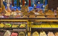 Traditional turkish sweets in a store. Kemer Turkey
