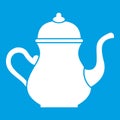 Traditional Turkish teapot icon white