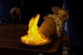 Traditional Turkish Testi Kebab - Tandir - Pottery Kebab cooked in clay pt over fire in Istanbul