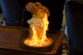 Traditional Turkish Testi Kebab - Tandir - Pottery Kebab cooked in clay pt over fire in Istanbul