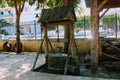 A traditional Turkish well in the inner courtyard of the Alanya Archaeological Museum Turkey