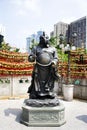 Traditional twelve chinese zodiac angel statue at Wong Tai Sin Temple at Kowloon in Hong Kong, China