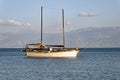 Two Masted Sailing Yacht Anchored in Bay, Greece