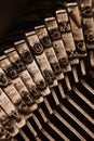 Traditional typewriter letterpress arms Royalty Free Stock Photo