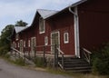 traditional typical finnish red wooden warehouse