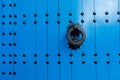 Traditional typical moroccan architectural details in Chefchaouen, Morocco, Africa Beautiful street of blue medina with blue walls