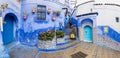 Traditional typical moroccan architectural details in Chefchaouen, Morocco, Africa Beautiful street of blue medina.