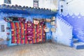 Traditional typical moroccan architectural details in Chefchaouen, Morocco, Africa Beautiful street of blue medina.