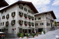 Traditional Tyrolean buildings. Hopfgarten im Brixental, Austria, July 29, 2013. Royalty Free Stock Photo