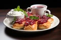 Traditional Ukrainian borscht with bread.