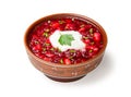 Traditional Ukrainian borscht isolated on white background. Royalty Free Stock Photo