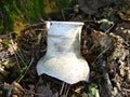 Traditional Ukrainian earthenware broken in an abandoned Ukrainian village close-up Ukraine