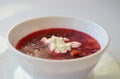 Traditional Ukrainian hot soup borsch