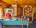 Traditional Ukrainian kitchen, Mountain Valley Peppers, on July 24 in Yablunytsya, Ukraine