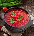 Traditional Ukrainian Russian vegetable borsch