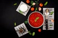 Traditional Ukrainian Russian vegetable borscht soup Royalty Free Stock Photo