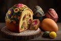 Traditional ukrainian Sweet Easter cake - Generative AI Royalty Free Stock Photo