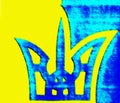 Traditional Ukrainian yellow blue trident emblem.