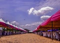 Unique traditional wedding tent with blue sky Royalty Free Stock Photo