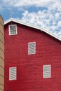 Traditional US red painted barn on farm Royalty Free Stock Photo