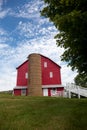 Traditional US red painted barn on farm Royalty Free Stock Photo